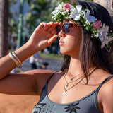 14K Hawaiian Initial Pendant - Round 12mm