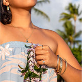 14K Hawaiian Initial Pendant - Round 12mm