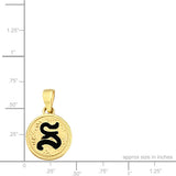 14K Hawaiian Initial Pendant - Round 12mm