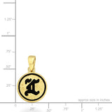 14K Hawaiian Initial Pendant - Round 12mm Borders