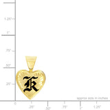 14K Hawaiian Heart Initial Pendant - 12mm