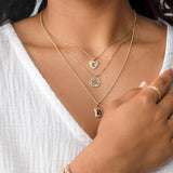 14K Hawaiian Heart Initial Pendant - 12mm