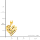 14K Hawaiian Heart Queen Emma Pendant