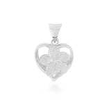Sterling Silver Plumeria Pendant - Royal Heart