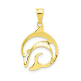 14K Hawaiian Dolphin Pendant  - Cutout