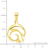 14K Hawaiian Dolphin Pendant  - Cutout