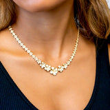 14K Plumeria Necklace Graduated Garland