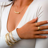 14K Hawaiian Leihaku Horizontal Pendant - Lrg