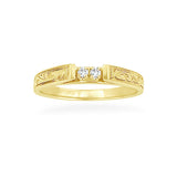 14K Hawaiian Diamond Ring - Plumeria Petite Side Band